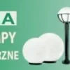 Czarny kinkiet zewnętrzny ogrodowy latarnia