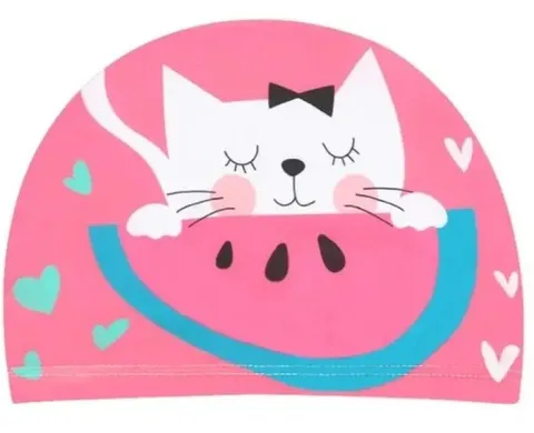Czepek do pływania dla dzieci materiałowy na basen do wody Aqua-Sport Kitty