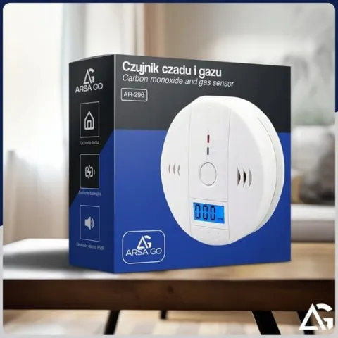 CZUJNIK CZADU GAZU WYKRYWACZ DETEKTOR TLENKU WĘGLA BEZPRZEWODOWY LCD ALARM