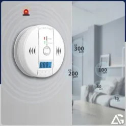 CZUJNIK CZADU GAZU WYKRYWACZ DETEKTOR TLENKU WĘGLA BEZPRZEWODOWY LCD ALARM