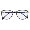 Damskie okulary zerówki +0.00 z filtrem Blue Light STL277 czarny/złoty