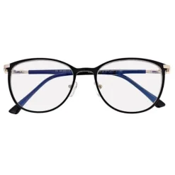 Damskie okulary zerówki +0.00 z filtrem Blue Light STL277 czarny/złoty