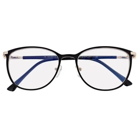 Damskie okulary zerówki +0.00 z filtrem Blue Light STL277 czarny/złoty