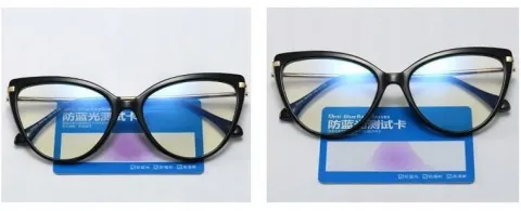 Damskie OKULARY ZERÓWKI Z FILTREM BLUE LIGHT DO KOMPUTERA OCHRONNE KOCIE