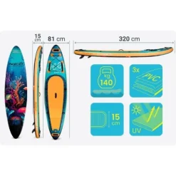 Deska SUP Aquasurf 320 x 84 x 15 cm Neo-Sport 170214