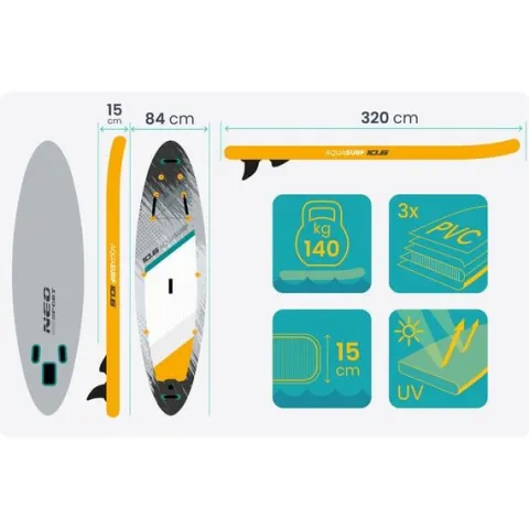 Deska SUP Aquasurf 320 x 84 x 15 cm Neo-Sport 170205