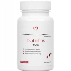 DIABETINS MAX METABOLIZM UTRATA WAGI POZIOM CUKRU GLUKOZY FORTE 30 kapsułek
