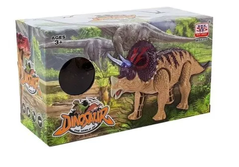Dinozaur Triceratops Żółty Na Baterie