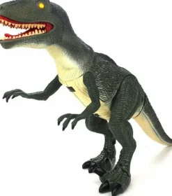 Dinozaur Velociraptor Porusza się Ryczy Świeci