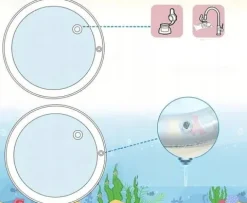 Dmuchana Mata Wodna Sensoryczna Dla Niemowląt Okragla Mata XXL Duza 105cm