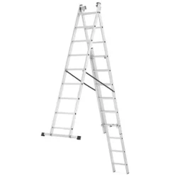 Drabina aluminiowa z opcją na schody 3x9 HIGHER 5,06m Hobby 150kg