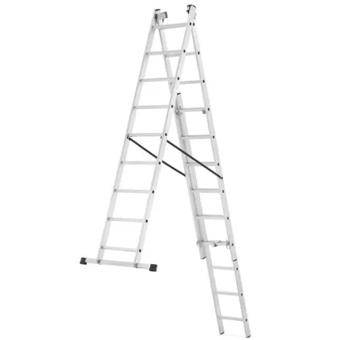 Drabina aluminiowa z opcją na schody 3x9 HIGHER 5,06m Hobby 150kg