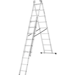 Drabina aluminiowa z opcją na schody 3x9 HIGHER 5,06m Hobby 150kg