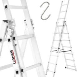 Drabina aluminiowa z opcją na schody 3x7 HIGHER 4,25m Home 150kg