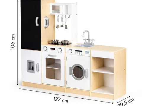 Drewniana kuchnia dla dzieci xxl tablica + led ECOTOYS