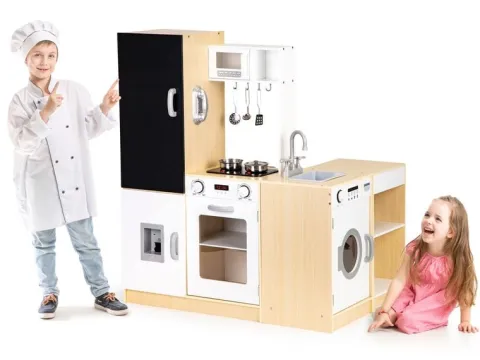 Drewniana kuchnia dla dzieci xxl tablica + led ECOTOYS