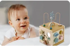Drewniana zabawka sensoryczna kostka NK-861 Nukido