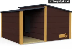 Drewniania ocieplana buda dla psa rozmiar XL z przedsionkiem + kurtyna