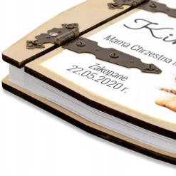 Drewniany album SERCE na zdjęcia KOMUNIA prezent