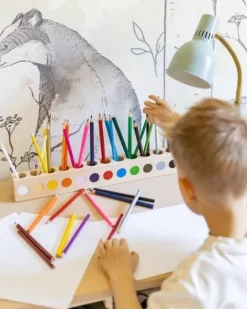 Drewniany sorter na kredki 12 kolorów Montessori