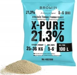 Drożdże X-PURE 21,3% TURBO 360g na 100 litrów
