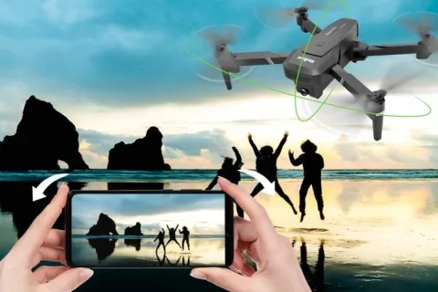 Dron z KAMERĄ AKROBACJE 3 TRYBY auto TRIM powrót GESTY żyroskop APLIKACJA