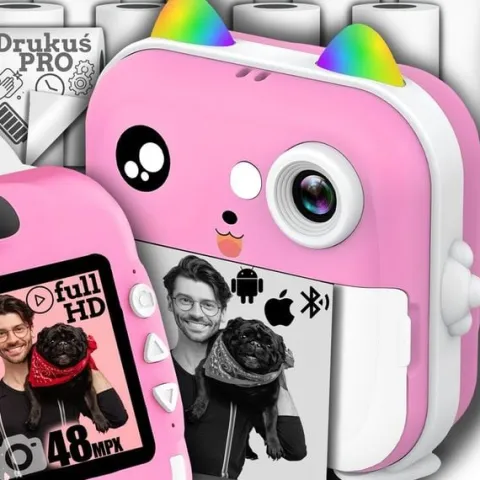 DRUKUŚ PRO MINI DRUKARKA TERMICZNA APARAT NATYCHMIASTOWY + 10 ROLEK GRATIS