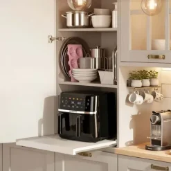 Duża frytkownica beztłuszczowa 10,2l Air fryer XL dwukomorowa Berdsen 1700W BD-657 czarna