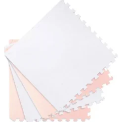 Duża mata piankowa puzzle Ricokids 60x60 cm 4 szt. brzoskwiniowo-biała
