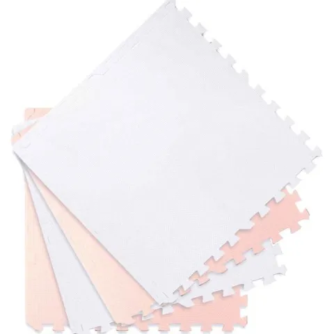 Duża mata piankowa puzzle Ricokids 60x60 cm 4 szt. brzoskwiniowo-biała