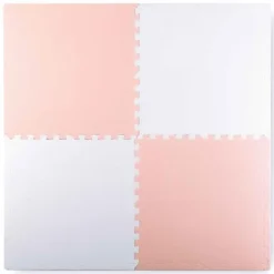 Duża mata piankowa puzzle Ricokids 60x60 cm 4 szt. brzoskwiniowo-biała