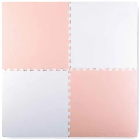 Duża mata piankowa puzzle Ricokids 60x60 cm 4 szt. brzoskwiniowo-biała