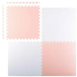Duża mata piankowa puzzle Ricokids 60x60 cm 4 szt. brzoskwiniowo-biała