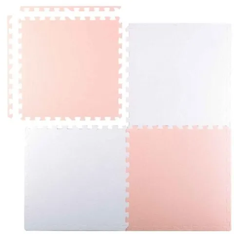 Duża mata piankowa puzzle Ricokids 60x60 cm 4 szt. brzoskwiniowo-biała