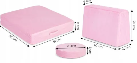 Duża Składana Sofa Modułowa dla Dzieci 8 Miękkich Poduch Różowa