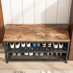 Duża szafka na buty z siedziskiem loft retro 73 cm
