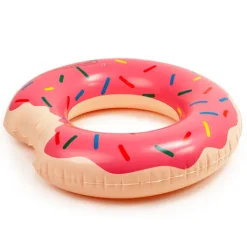 Duże Koło Dmuchane Donut Różowy 120Cm Materac Do Wody Pływania Na Basen Xxl