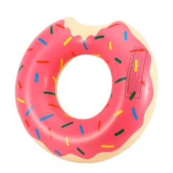 Duże Koło Dmuchane Donut Różowy 120Cm Materac Do Wody Pływania Na Basen Xxl