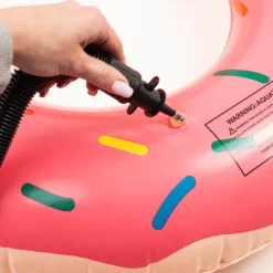 Duże Koło Dmuchane Donut Różowy 120Cm Materac Do Wody Pływania Na Basen Xxl