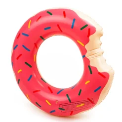 Duże Koło Dmuchane Donut Różowy 120Cm Materac Do Wody Pływania Na Basen Xxl
