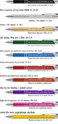 Długopis Gdy będziesz przechodził przez wody będę z tobą ... bordowy