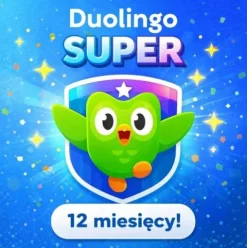 DUOLINGO SUPER | 12 MIESIĘCY | BRAK REKLAM | NIELIMITOWANE SERCA