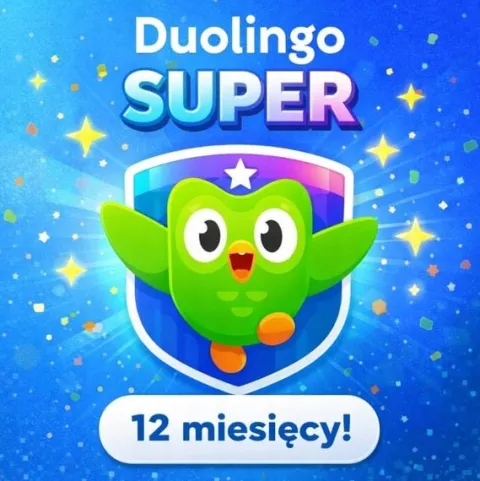 DUOLINGO SUPER | 12 MIESIĘCY | BRAK REKLAM | NIELIMITOWANE SERCA