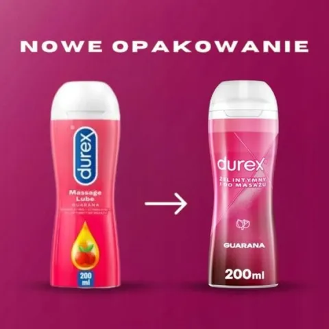 DUREX Play Żel 2w1 Guarana STYMULUJE POBUDZA 200ml do Sexu i Masażu