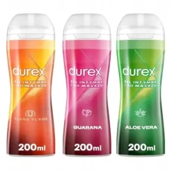 DUREX Play Massage Żel 2in1 ALOE GUARANA YLANG 3x200 ml Zestaw Masaż Sex