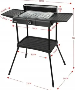 DUŻY STOJĄCY GRILL ELEKTRYCZNY OGRODOWY TERMOSTAT 2400W 6W1 XXL
