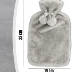 Duży Termofor Gumowy w Pokrowcu Ogrzewacz Pluszowy w Sweterku na Wodę XXL