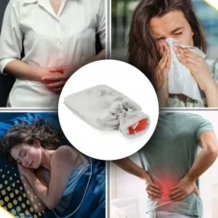 Duży Termofor Gumowy w Pokrowcu Ogrzewacz Pluszowy w Sweterku na Wodę XXL