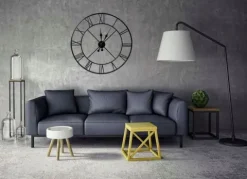 DUŻY ZEGAR ŚCIENNY METALOWY NA ŚCIANĘ LOFTOWY RZYMSKI RETRO LOFT