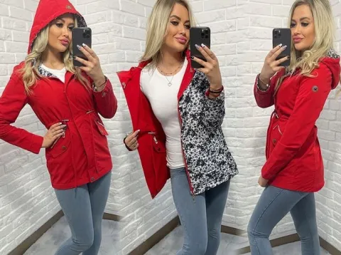 DWUSTRONNA PARKA kurtka Z KAPTUREM 3 KOLORY S